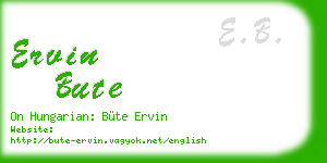 ervin bute business card
