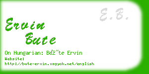 ervin bute business card